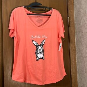 Cute Peach Ana Cabana California “Bad Hair Day” T-shirt Womens Sz L